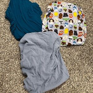 Crib sheets baby boy little sleepies mushie Kyte baby set of 3